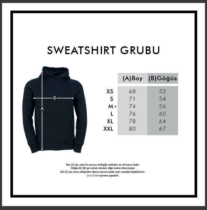 Sweatshirt beden tablosu