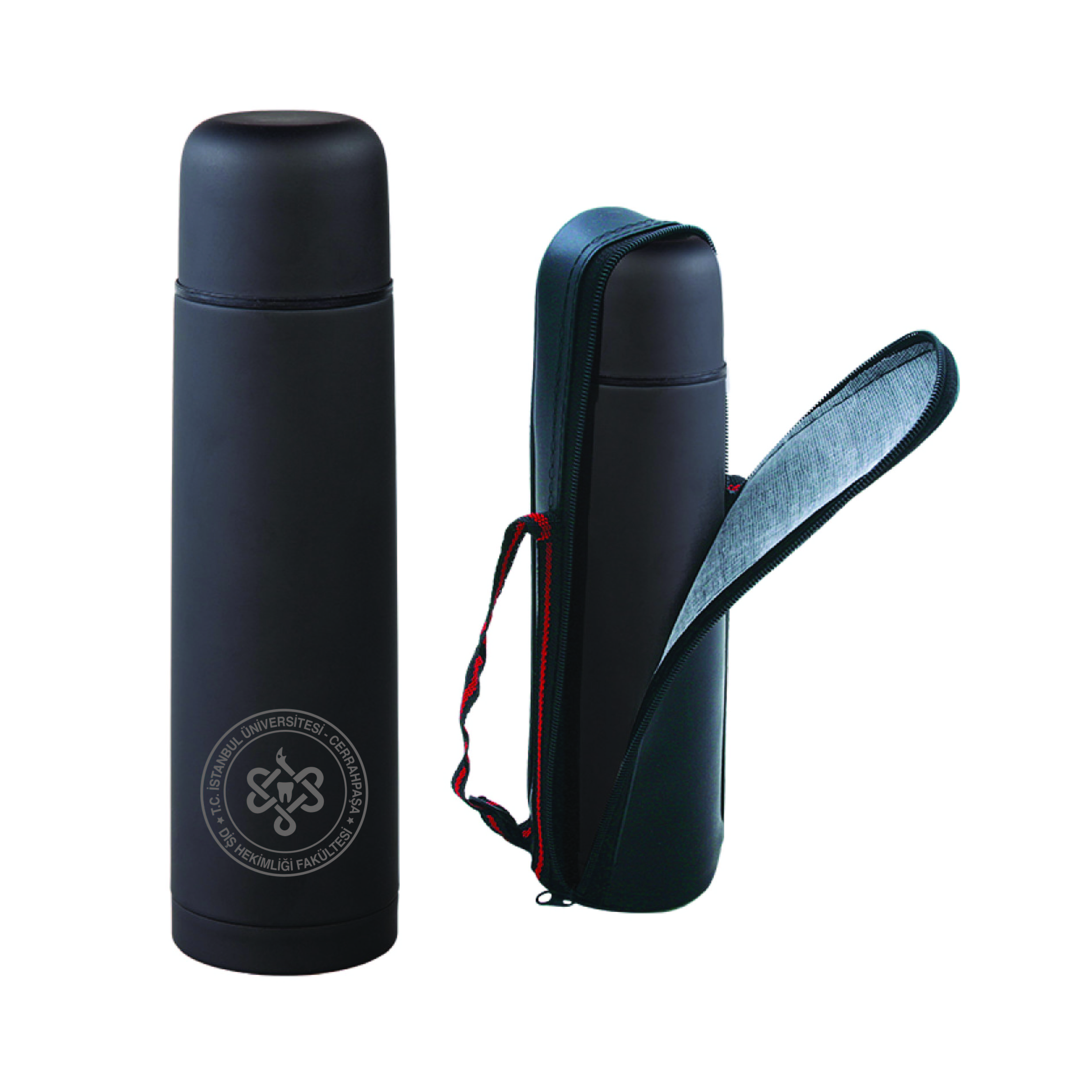 İÜC Dis Hekimligi Fakültesi Deri Kilifli Çelik Termos 500 ML