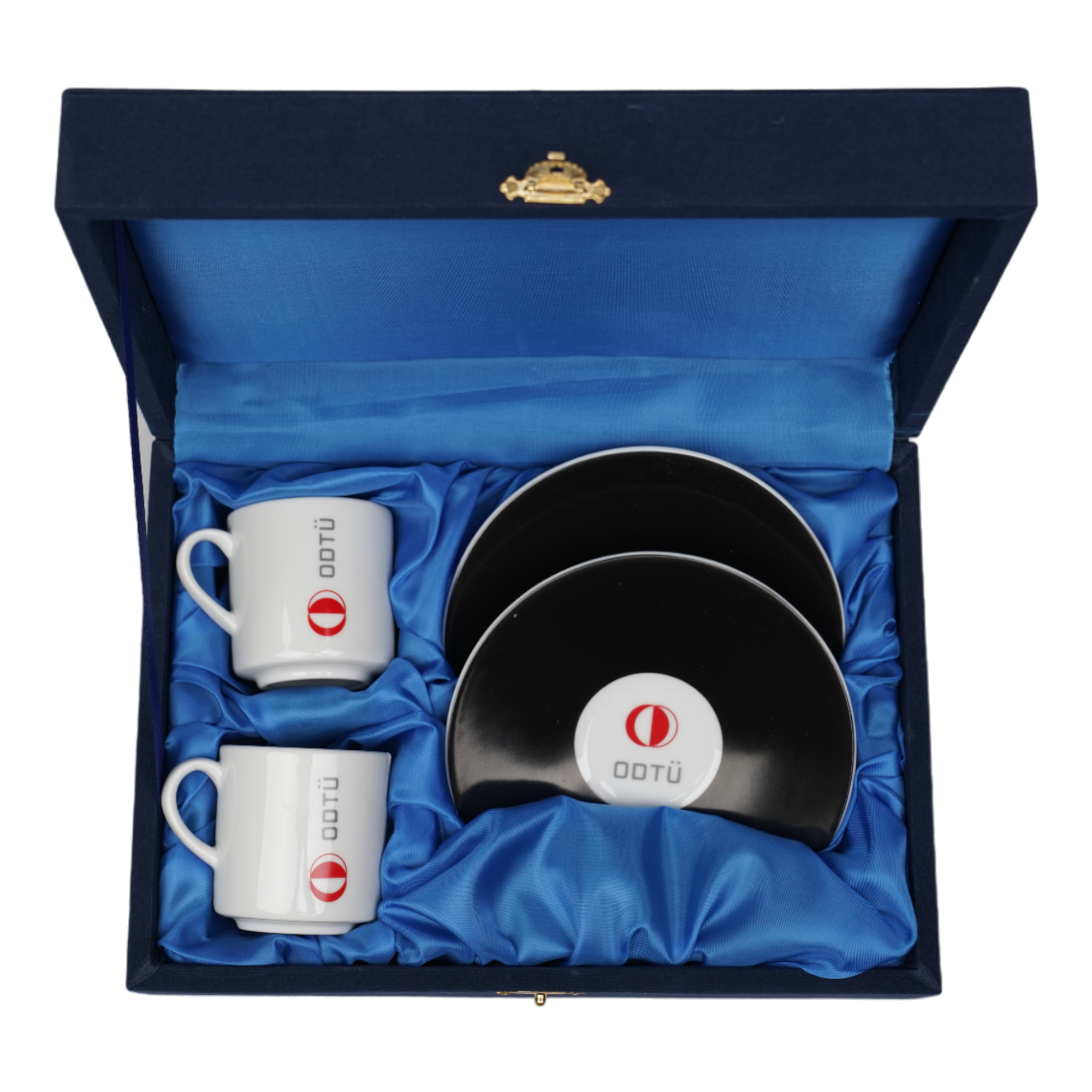 Kuşlu Kahve Fincanı Kadife Kutulu Takım - 2'li Set